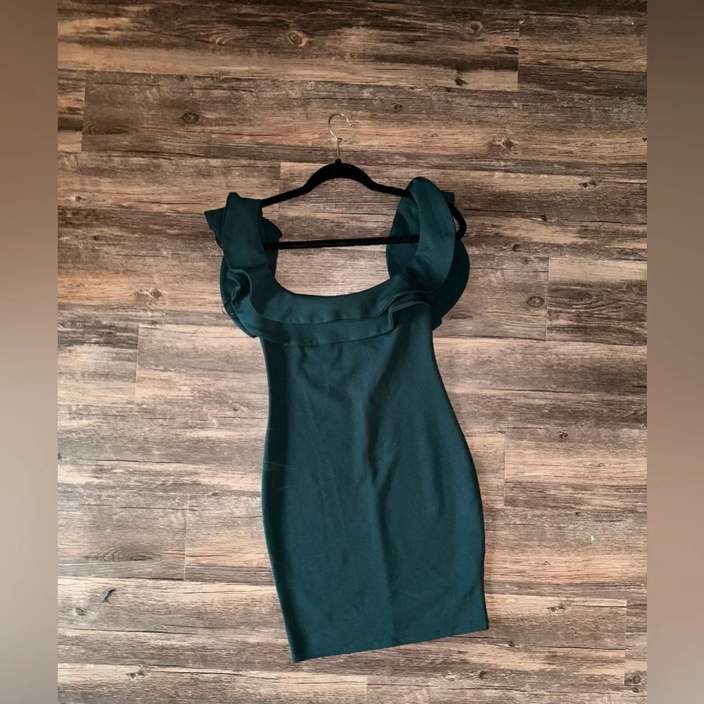 Mind Code Green Ruffle Dress Size Small - Picture 4 of 16